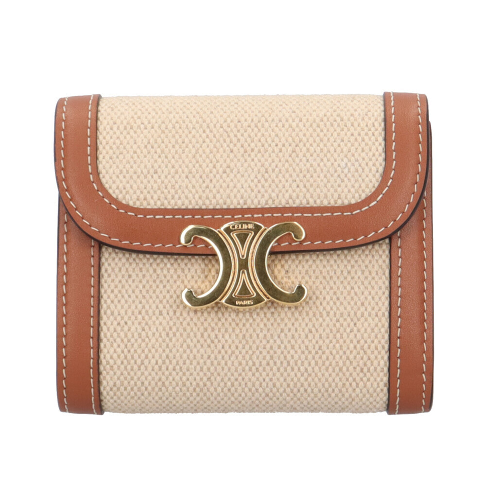 Celine Triomphe Tri-fold Wallet, Canvas 10D783, Women's, Pre-owned. - Picture 1 of 7